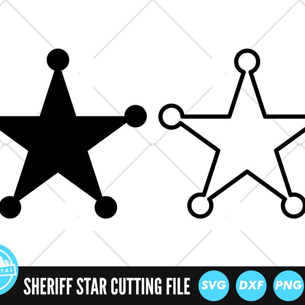 Sheriff Star SVG Files | Sheriff Badge Cut Files | Sheriff Star Vector Files | Sheriff Star Vector | Sheriff Star Clip Art | CnC Files
