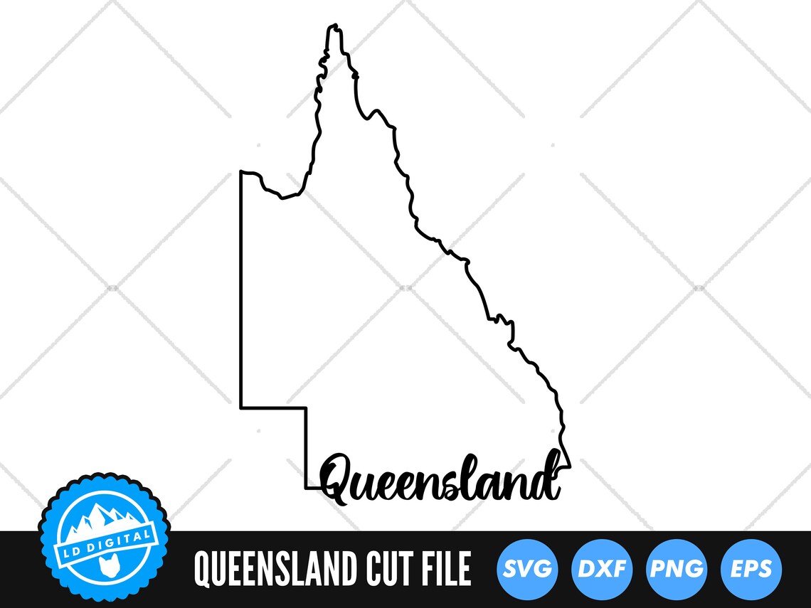 Queensland Outline SVG Files | Queensland Cut Files | Australian States ...