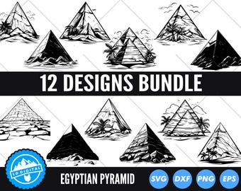 少年とピラミッドのシルエット画 少年とピラミッドのシルエット画