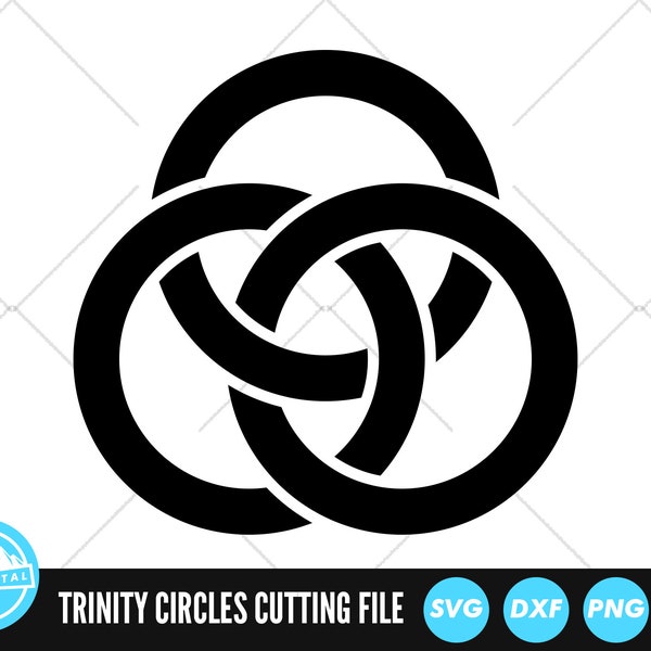 Trinity Rings SVG Files | Borromean Rings Cut Files | Celtic Symbols Vector Files | Trinity Knot Vector | Valknut Clip Art | CnC Files