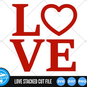 Archivos SVG de amor apilados / Archivos de corte de amor / SVG del día de San Valentín / Vector SVG de camiseta del día de San Valentín / Clip art de amor