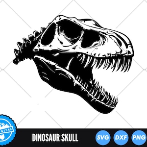 T-Rex Skull SVG, Dinosaur Skull Clipart, Tyrannosaurus Rex Silhouette, Prehistoric Skull Vector, Fossil Art, Dino Skeleton DXF, Jurassic SVG