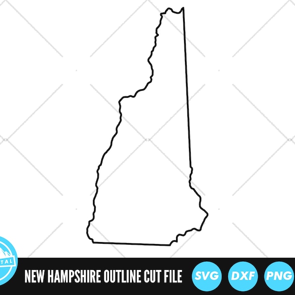 New Hampshire Outline SVG Files | New Hampshire Cut Files | United States of America Vector Files | New Hampshire Vector | NH Map Clip Art