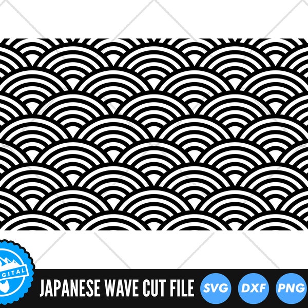 Japanese Wave Pattern SVG Files | Seamless Scallop Pattern Cut Files | Wave Pattern SVG Vector Files | Circle Pattern Vector