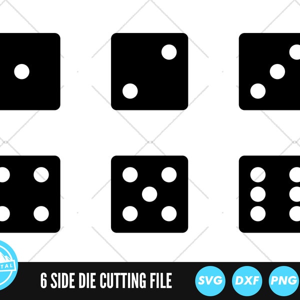 Six Sided Dice SVG Files | Dice Cut Files | Dice Vector Files | Die Vector | Dice Clip Art | CnC Files
