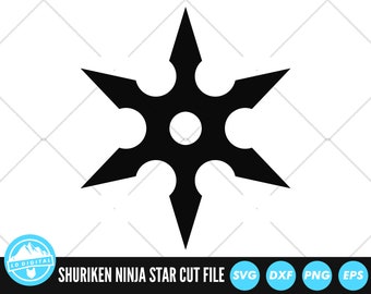 Shuriken Ninja Star SVG Files | Throwing Star Cut Files | Shuriken Vector Files | Ninja Star Vector | Shuriken Clip Art | CnC Files