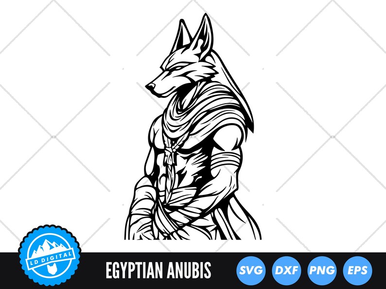 Anubis SVG: Egyptian God Silhouette, Ancient Egypt Clipart (digital ...