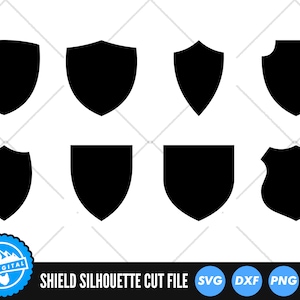 Archivos SVG de escudo / Archivos de corte de silueta de escudo / Archivos vectoriales de escudo / Vector de insignia de escudo / Imágenes prediseñadas de escudo