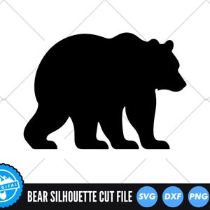 Bear SVG Files | Black Bear Cut Files | Bear Vector Files | Wildlife Animal Vector | Bear Silhouette