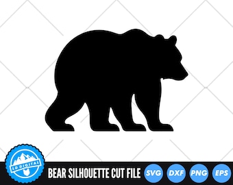 Bär SVG-Dateien | Schwarzer Bär Schnittdateien | Bären Vektor-Dateien | Wildtier Tier Vektor | Bär Silhouette