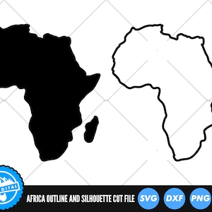 Archivos SVG de forma de África / Archivos de corte de África / Esquema de África SVG / Silueta de África SVG / Vector de África / Mapa de África Clip Art