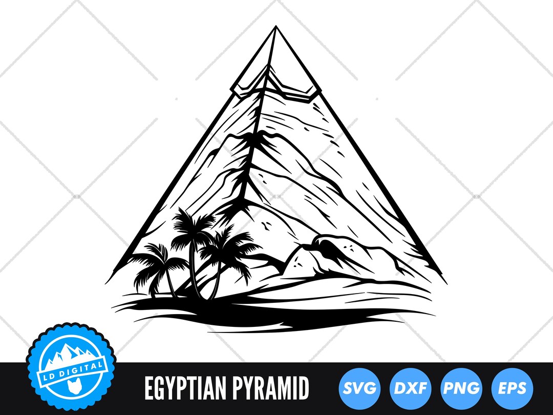 Egyptian Pyramid SVG, Ancient Pyramid Clipart, Desert Silhouette ...