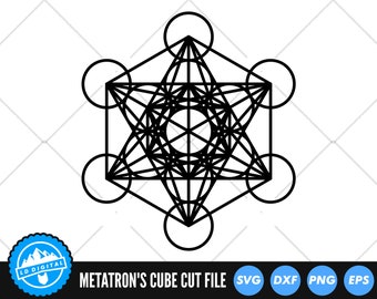 Metatron's Cube SVG Files | Sacred Geometry SVG Cut Files | Metatrons Cube SVG Vector Files | Star Tetrahedron Vector