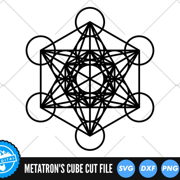 Metatron's Cube SVG Files | Sacred Geometry SVG Cut Files | Metatrons Cube SVG Vector Files | Star Tetrahedron Vector