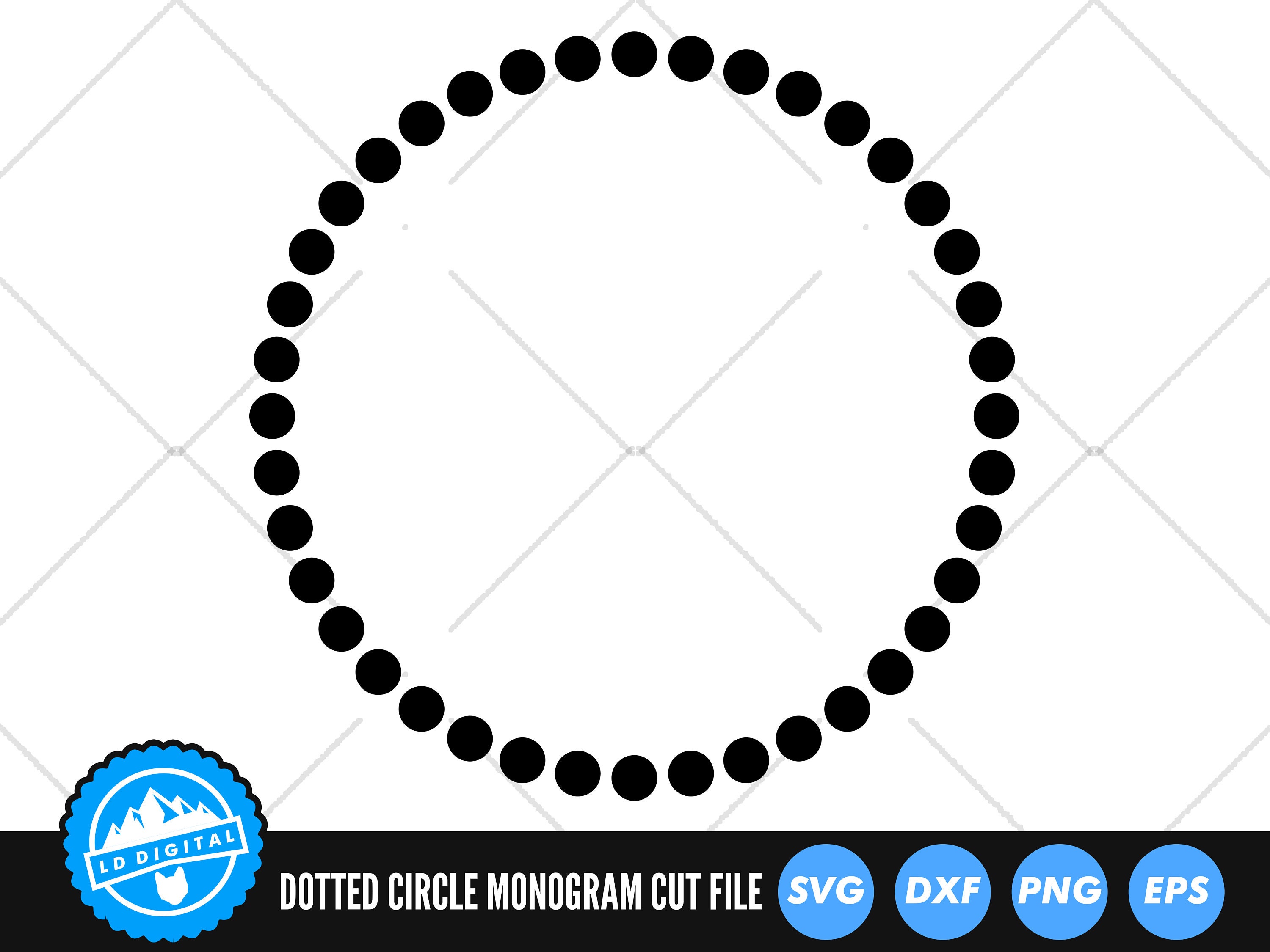 Circle Monogram Frame SVG Polka Dot Monogram Frame SVG Svg 