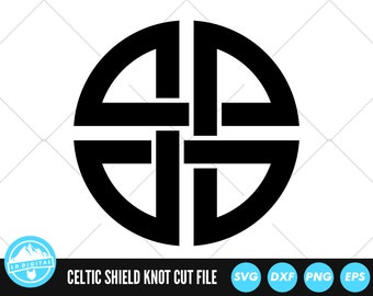 File SVG con nodo celtico dello scudo / File di taglio con simboli celtici / File vettoriali con nodo celtico dello scudo / Vettore con nodo celtico / Clip art con nodo celtico
