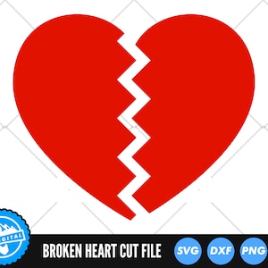 Broken Heart SVG Files | Love Heart Cut Files | Valentines Day SVG Vector Files | Broken Heart Vector