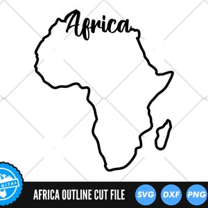 Archivos SVG de forma de África / Archivos de corte de África / Esquema de África SVG / Silueta de África SVG / Vector de África / Mapa de África Clip Art