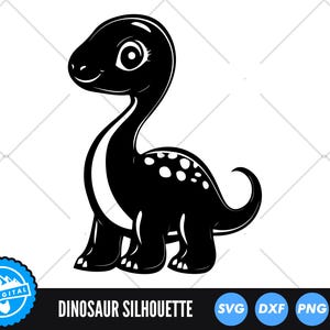 Brachiosaurus SVG, Dinosaur Silhouette Cut File, Cute Dinosaur Clipart, Dino SVG, Prehistoric Animal SVG, Long Neck Dinosaur Cut File