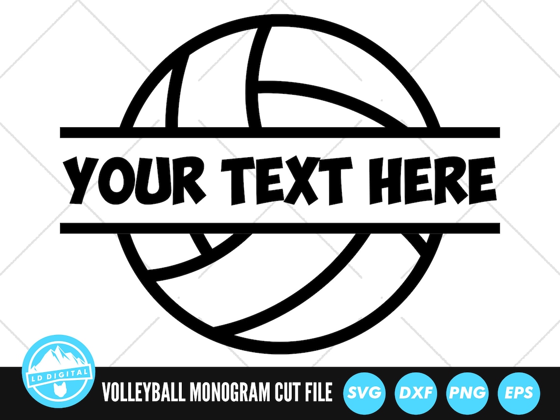Volleyball Monogram SVG Files Volleyball Split Name Frame | Etsy