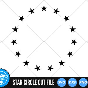 Star Circle SVG Files | Star Wreath Cut Files | Patriotic Star Circle Vector Files | Star Circle Vector | Star Circle Clip Art | CnC Files