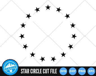 Star Circle SVG Files | Star Wreath Cut Files | Patriotic Star Circle Vector Files | Star Circle Vector | Star Circle Clip Art | CnC Files