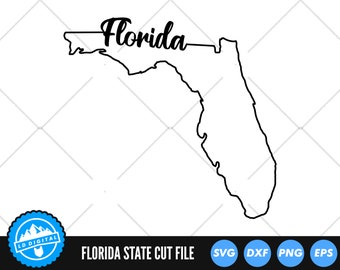 Florida Outline with Text SVG Files | Florida Cut Files | United States of America Vector Files | Florida Vector | Florida Map Clip Art