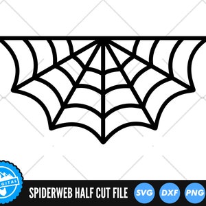 Spiderweb Half SVG Files | Spider Web Cut Files | Halloween SVG Vector Files | Spider SVG Vector | Cobweb Clip Art