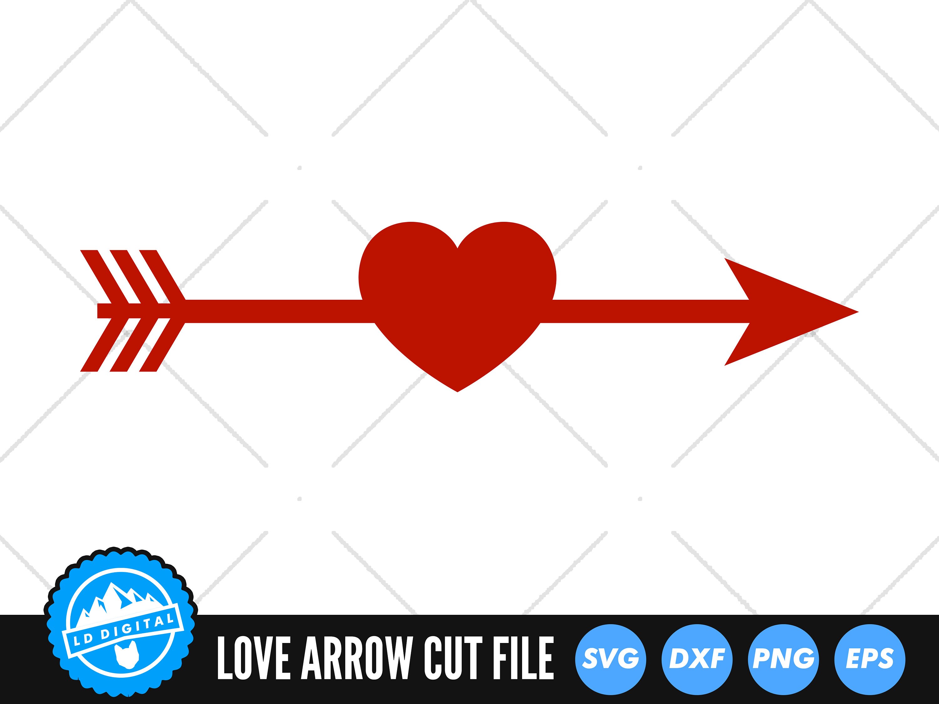Valentine Love Arrow SVG Files Cupid Arrow Cut Files Valentine Day SVG