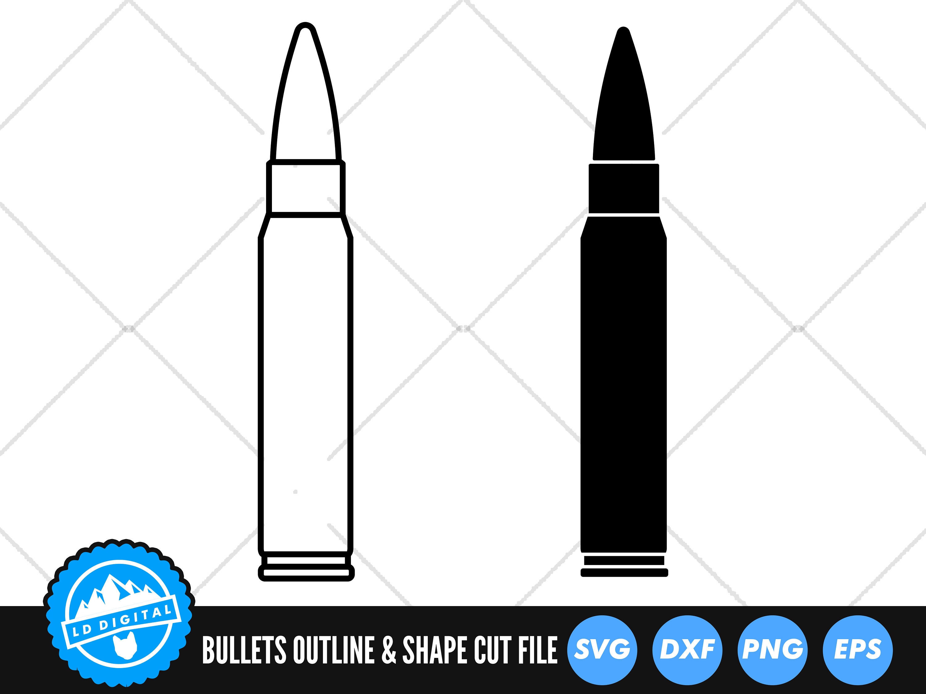 Rifle Bullet SVG Files Gun Bullets Cut Files Hunting SVG - Etsy Canada