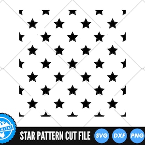 Archivos SVG de patrón de estrella / Archivos de corte de patrón de estrella sin costuras / Archivos vectoriales SVG de patrón de estrella / Vector de estrella
