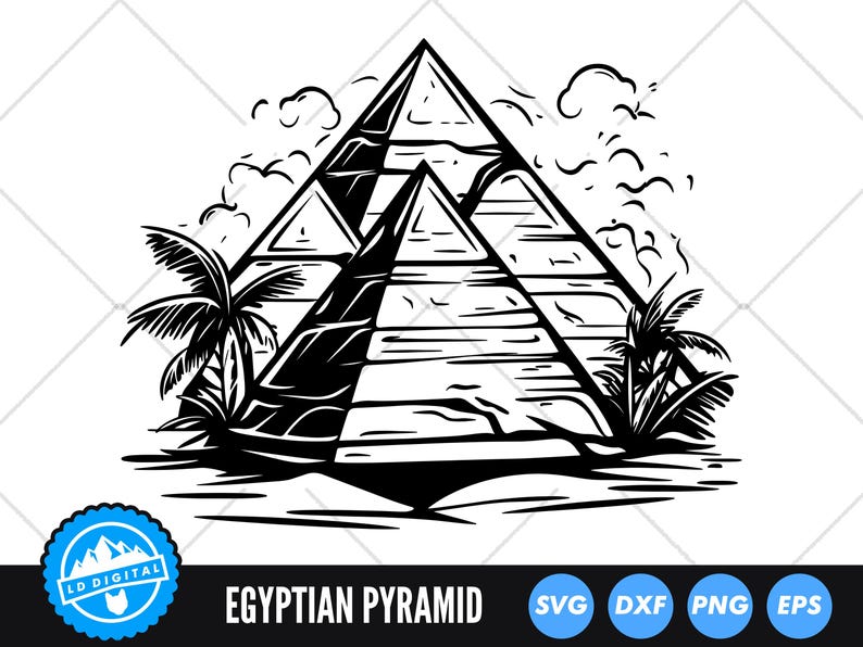 Egyptian Pyramid SVG: Desert Landscape Clipart (digital Download) - Etsy