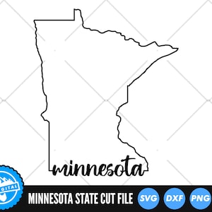Minnesota Outline with Text SVG Files | Minnesota Cut Files | United States of America Vector Files | Minnesota Vector | MN Map Clip Art