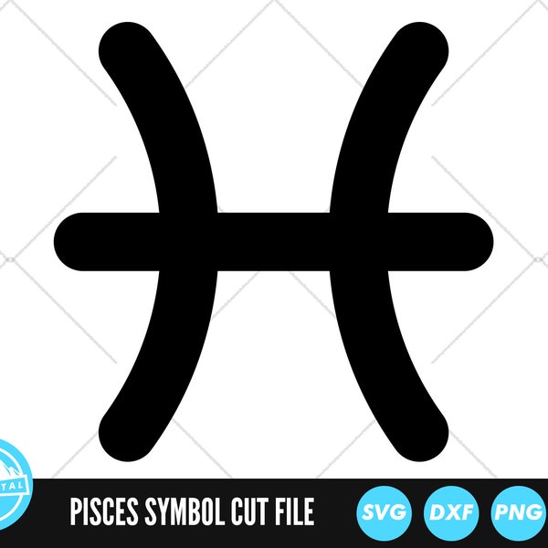 Pisces Zodiac Symbol SVG Files | Zodiac Symbol Cut Files | Horoscope Vector Files | Astrology Vector | Zodiac Symbol Clip Art