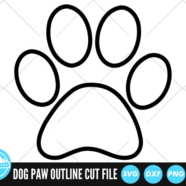 Dog Paw Outline SVG Files | Dog Paw Print Cut Files | Dog Paw Outline Vector Files | Dog Paw Silhouette | Dog Paw Clip Art | CnC Files