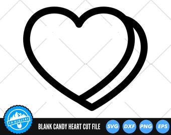 Blank Candy Heart Outline SVG Files | Valentines Day SVG | Candy Hearts Vector Files | Valentines Day Vector | Conversation Hearts