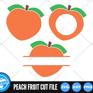 Peach SVG Bundle Kawaii Fruit SVG Peach Clipart Peach Frame Cut Files for Cricut Silhouette Digital Download