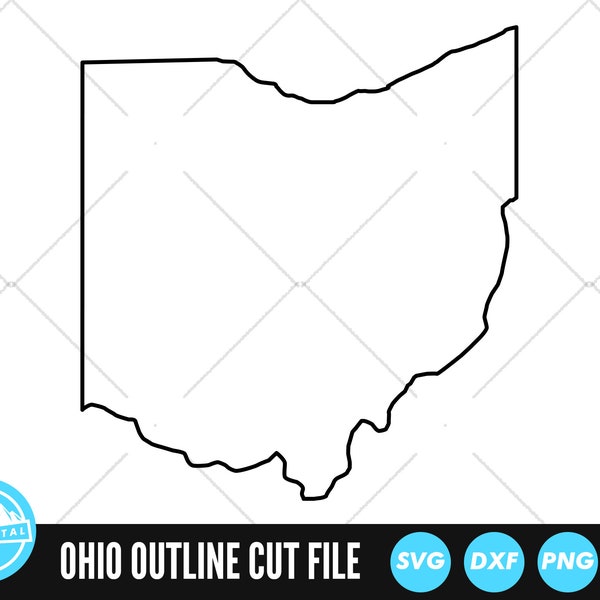 Ohio Outline SVG Files | Ohio Cut Files | United States of America Vector Files | Ohio Vector | Ohio Map Clip Art
