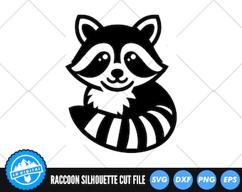 Racoon SVG Files | Cute Racoon Cut Files | Animal Vector | Racoon Vector | Racoon Clip Art | Wildlife SVG | Racoon Silhouette