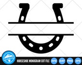 Horseshoe Split Name Frame SVG Files | Horse Shoe Monogram Cut Files | Horseshoe Vector Files | Horseshoe Clip Art | St Patrick's Day