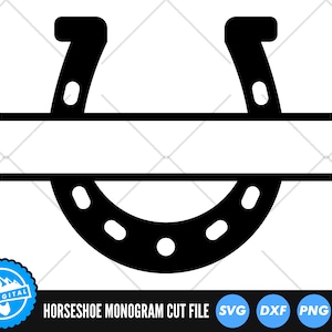 Horseshoe Split Name Frame SVG Files | Horse Shoe Monogram Cut Files | Horseshoe Vector Files | Horseshoe Clip Art | St Patrick's Day