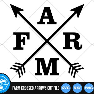 Farm Crossed Arrows SVG Files | Farmhouse SVG Cut Files | Farmhouse Sign SVG Vector Files | Farm Vector