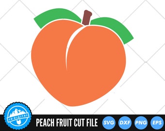 Peach SVG Files | Kawaii Fruit SVG Cut Files | Peach Fruit SVG Vector Files | Peach Vector | Peach Clip Art
