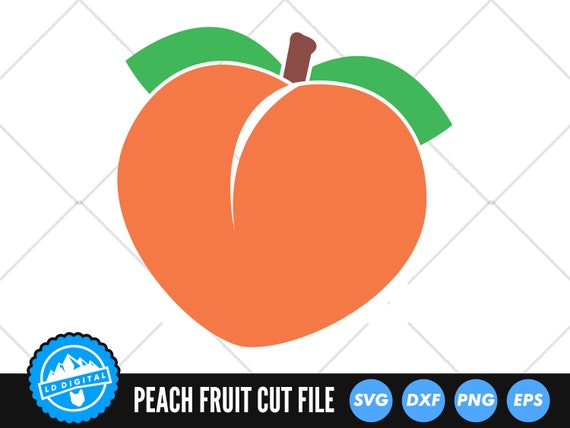 Peach SVG Files | Kawaii Fruit SVG Cut Files | Peach Fruit SVG Vector Files  | Peach Vector | Peach Clip Art