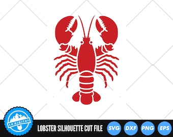Hummer SVG-Dateien | Hummer Cut Dateien | Meer Tier Vektorgrafik | Hummer Silhouette SVG | Langusten Clip Art | Meerestiere SVG