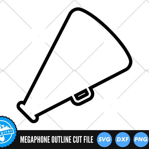 Megaphone SVG Files | Cheerleader SVG Cut Files | Cheer Clip Art Vector Files | Megaphone Clip Art