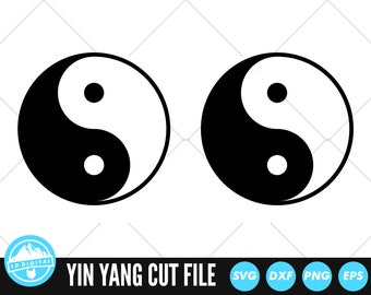 Archivos SVG de Yin y Yang / Archivos de corte de Yin-Yang / Archivos vectoriales de Yin y Yang / Silueta de Yin y Yang / Imágenes prediseñadas de Yin y Yang / Archivos CnC