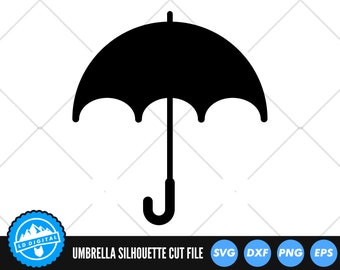 Archivos SVG de silueta de paraguas / Archivos de corte de paraguas / Archivos vectoriales de paraguas / Vector SVG de lluvia / Imágenes prediseñadas de paraguas