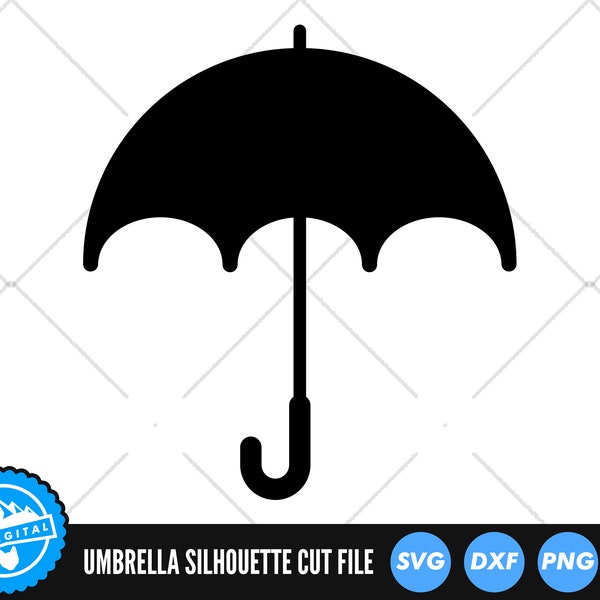 Umbrella Silhouette SVG Files | Umbrella Cut Files | Umbrella Vector Files | Rain SVG Vector | Umbrella Clip Art