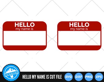 Hello My Name Is SVG Files | Name Tag SVG Cut Files | Hello My Name Is Vector Files | Hello My Name Is Silhouette Clip Art